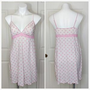 Ambrielle striped polka dot stretch slip chemise sz S